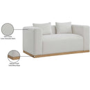  Manufacturer Color_Cream -- Alfie 67" Cream Linen Textured Fabric Upholstered Loveseat IMAGE 9