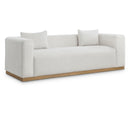  Manufacturer Color_Cream -- Alfie 90.5" Cream Linen Textured Fabric Upholstered Sofa IMAGE 1