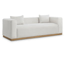 Meridian Alfie Cream Linen Textured Fabic Sofa IMAGE 1