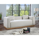 Meridian Alfie Cream Linen Textured Fabic Sofa IMAGE 2