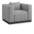  Manufacturer Color_Grey -- Alfie Grey Linen Textured Fabric Upholstered Chair IMAGE 1