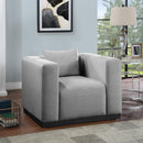  Manufacturer Color_Grey -- Alfie Grey Linen Textured Fabric Upholstered Chair IMAGE 2