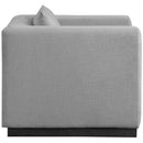  Manufacturer Color_Grey -- Alfie Grey Linen Textured Fabric Upholstered Chair IMAGE 5