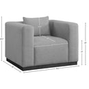  Manufacturer Color_Grey -- Alfie Grey Linen Textured Fabric Upholstered Chair IMAGE 8