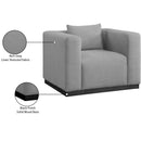  Manufacturer Color_Grey -- Alfie Grey Linen Textured Fabric Upholstered Chair IMAGE 9