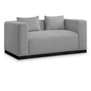  Manufacturer Color_Grey -- Alfie 67" Grey Linen Textured Fabric Upholstered Loveseat IMAGE 1