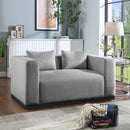  Manufacturer Color_Grey -- Alfie 67" Grey Linen Textured Fabric Upholstered Loveseat IMAGE 2