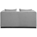  Manufacturer Color_Grey -- Alfie 67" Grey Linen Textured Fabric Upholstered Loveseat IMAGE 3