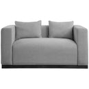  Manufacturer Color_Grey -- Alfie 67" Grey Linen Textured Fabric Upholstered Loveseat IMAGE 4