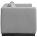 Meridian Alfie Grey Linen Textured Fabic Loveseat IMAGE 5