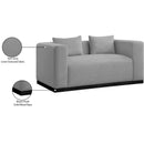  Manufacturer Color_Grey -- Alfie 67" Grey Linen Textured Fabric Upholstered Loveseat IMAGE 9