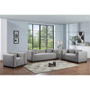 Meridian Alfie Grey Linen Textured Fabic Sofa IMAGE 7