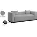  Manufacturer Color_Grey -- Alfie 90.5" Grey Linen Textured Fabric Upholstered Sofa IMAGE 9