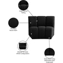  Manufacturer Color_Black -- Infinity Black Boucle Fabric Upholstered Modular Chair IMAGE 8