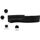  Manufacturer Color_Black -- Infinity 154" Black Boucle Fabric Upholstered 4 pc Modular Sectional IMAGE 14