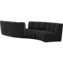  Manufacturer Color_Black -- Infinity 154" Black Boucle Fabric Upholstered 4 pc Modular Sectional IMAGE 3