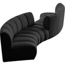  Manufacturer Color_Black -- Infinity 154" Black Boucle Fabric Upholstered 4 pc Modular Sectional IMAGE 6