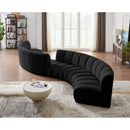  Manufacturer Color_Black -- Infinity 217" Black Boucle Fabric Upholstered 6 pc Modular Sectional IMAGE 2