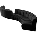 Meridian Infinity Black Boucle Fabric 6 pc Modular Sectional IMAGE 3