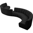 Meridian Infinity Black Boucle Fabric 8 pc Modular Sectional IMAGE 6