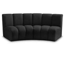 Meridian Infinity Black Boucle Fabric 2 pc Modular Sectional IMAGE 1