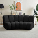 Meridian Infinity Black Boucle Fabric 2 pc Modular Sectional IMAGE 2