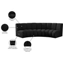  Manufacturer Color_Black -- Infinity 119" Black Boucle Fabric Upholstered 3 pc Modular Sectional IMAGE 12