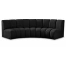  Manufacturer Color_Black -- Infinity 119" Black Boucle Fabric Upholstered 3 pc Modular Sectional IMAGE 1