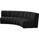  Manufacturer Color_Black -- Infinity 119" Black Boucle Fabric Upholstered 3 pc Modular Sectional IMAGE 3