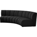 Meridian Infinity Black Boucle Fabric 3 pc Modular Sectional IMAGE 3