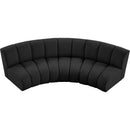  Manufacturer Color_Black -- Infinity 119" Black Boucle Fabric Upholstered 3 pc Modular Sectional IMAGE 5