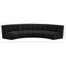 Meridian Infinity Black Boucle Fabric 4 pc Modular Sectional IMAGE 11
