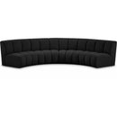  Manufacturer Color_Black -- Infinity 148" Black Boucle Fabric Upholstered 4 pc Modular Sectional IMAGE 1