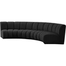  Manufacturer Color_Black -- Infinity 148" Black Boucle Fabric Upholstered 4 pc Modular Sectional IMAGE 3