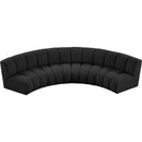 Meridian Infinity Black Boucle Fabric 4 pc Modular Sectional IMAGE 6
