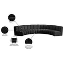  Manufacturer Color_Black -- Infinity 167" Black Boucle Fabric Upholstered 5 pc Modular Sectional IMAGE 12