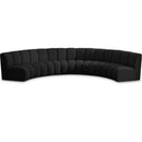  Manufacturer Color_Black -- Infinity 167" Black Boucle Fabric Upholstered 5 pc Modular Sectional IMAGE 1