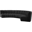  Manufacturer Color_Black -- Infinity 167" Black Boucle Fabric Upholstered 5 pc Modular Sectional IMAGE 3