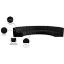  Manufacturer Color_Black -- Infinity 176" Black Boucle Fabric Upholstered 6 pc Modular Sectional IMAGE 12