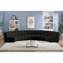  Manufacturer Color_Black -- Infinity 176" Black Boucle Fabric Upholstered 6 pc Modular Sectional IMAGE 2