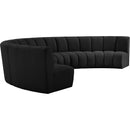  Manufacturer Color_Black -- Infinity 176" Black Boucle Fabric Upholstered 6 pc Modular Sectional IMAGE 3