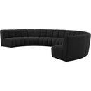  Manufacturer Color_Black -- Infinity 178" Black Boucle Fabric Upholstered 7 pc Modular Sectional IMAGE 3
