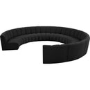 Meridian Infinity Black Boucle Fabric 10 pc Modular Sectional IMAGE 3