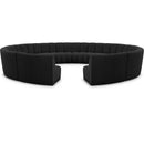 Meridian Infinity Black Boucle Fabric 12 pc Modular Sectional IMAGE 1