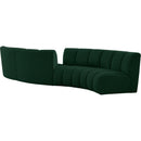  Manufacturer Color_Green -- Infinity 154" Green Boucle Fabric Upholstered 4 pc Modular Sectional IMAGE 3