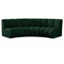 Meridian Infinity Green Boucle Fabric 3 pc Modular Sectional IMAGE 1
