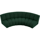 Meridian Infinity Green Boucle Fabric 3 pc Modular Sectional IMAGE 5