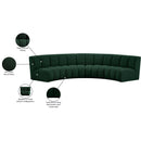  Manufacturer Color_Green -- Infinity 148" Green Boucle Fabric Upholstered 4 pc Modular Sectional IMAGE 12