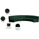 Manufacturer Color_Green -- Infinity 167" Green Boucle Fabric Upholstered 5 pc Modular Sectional IMAGE 12