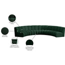 Meridian Infinity Green Boucle Fabric 5 pc Modular Sectional IMAGE 12